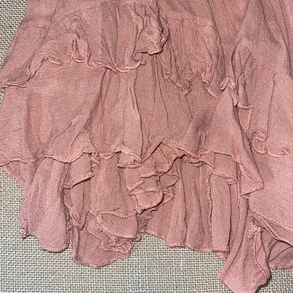 Free People Black Adella Lace Dress in Rose color size Small. Asymmetric hem - Picture 7 of 16
